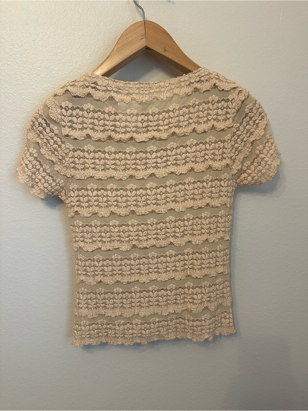 Free People Angelina Lace Tee in Crème - Picture 5 of 9